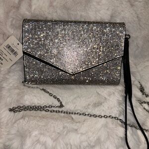 Rhinestone Envelope Clutch Crossbody • Y2K Glam Sparkly Evening Bag